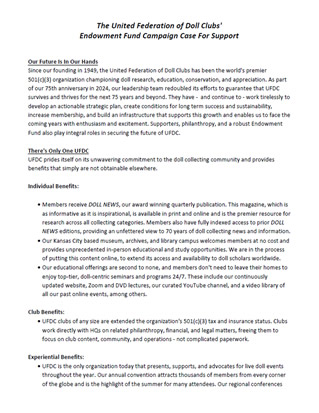 Endowment Fund Campaign Case For Support