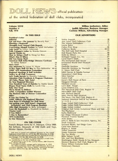 Fall 1978 Table of Contents