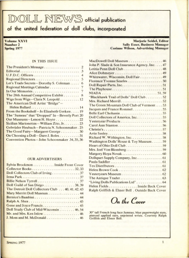 Spring 1977 Table of Contents