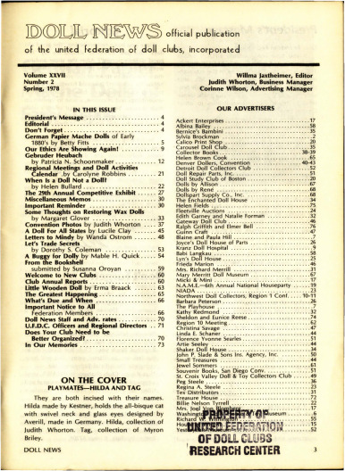 Spring 1978 Table of Contents