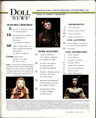 Spring 2000 Table of Contents