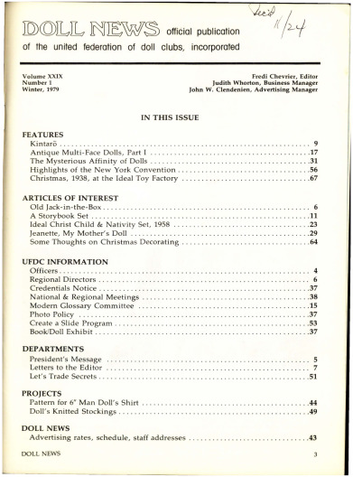 Winter 1979 Table of Contents